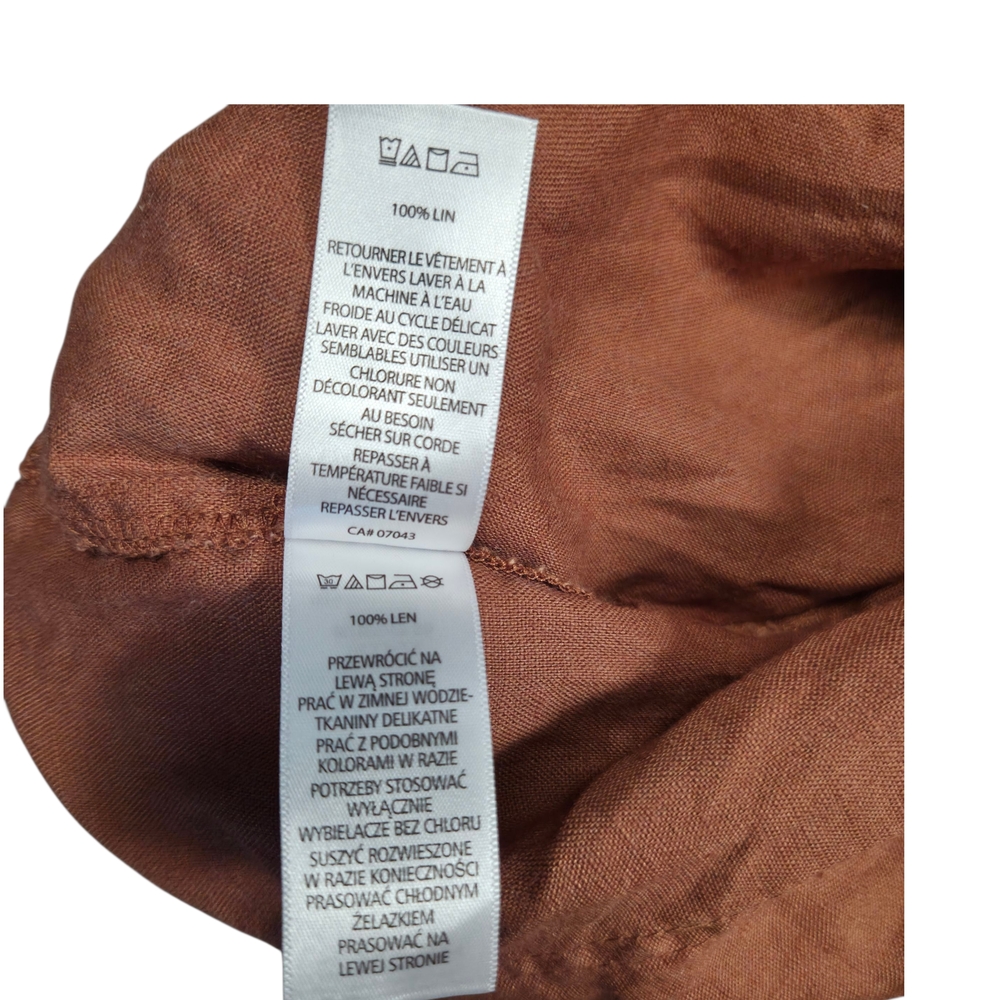 Nicole Miller Linen Orange Cargo Pants - Picture 4 of 4